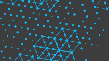 Poster - Hexagons made of dots and lines. A short modern animated screensaver.