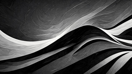 Wall Mural - Abstract liquid smoke wallpaper in black, white and grayscale 4K