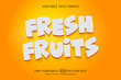 Fresh fruits 3D cartoon with editable text effect.