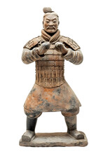 Terracotta Warrior Statue On Transparent Background
