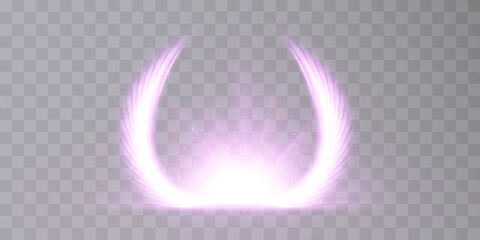 Leinwandbilder - Abstract vector electric light wing. Spark flash effect. Neon glowing curves. Bright curved line.