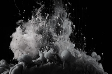 Wall Mural - ink in water. abstract light and shadow texture background. black and white color.