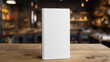 standing white book mockup, perfect for authors and publishers to showcase book covers or for advertising literary events