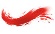 Chinese Calligraphy Mastery: Brushstrokes on Red Canvas Isolated on Transparent Background PNG.