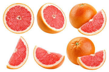 Wall Mural - grapefruit isolated on white background, clipping path, full depth of field