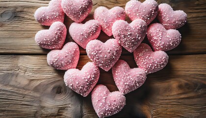 Canvas Print - a breathtaking display of pink hearts rendered with intricate textured surfaces and stunning detail