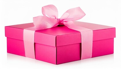 Poster - pink gift box on background cutout