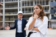 © JackF - Portrait of a frustrated young woman who had a misunderstanding with a man contractor about cooperation