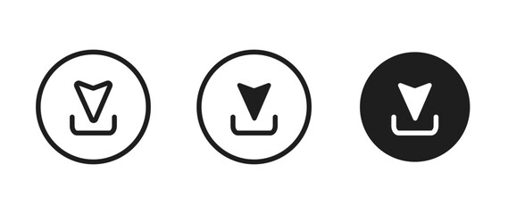 Poster - 3D download button icon. Upload icon. Down arrow bottom side symbol. Click here button. Save cloud icon push button for UI UX, website, mobile application.
