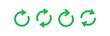Refresh icon set. Arrow rotation circle. Sync repeat and reload arrow icon. Green recycling, recycle icon with two arrows