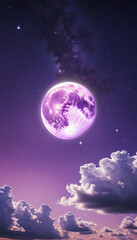 Wall Mural - enchanted purple moonlit sky phone wallpaper