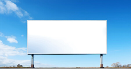  blank billboard on blue sky, ai generated.