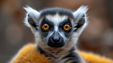 Close-up Of A Portrait Of A Ring-tailed Lemur