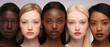 © LunaKate - Beautiful young women's with clean fresh skin on white background, Face care, Facial treatment, Cosmetology, beauty and spa concept
