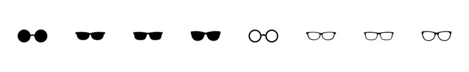 Glasses icon set. Glasses vector icon