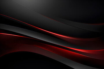 Wall Mural - Dark grey black abstract background with red glowing lines design for business, social media, advertising event. modern technology innovation concept background banner