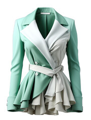 Wall Mural - Luxury White And Seafoam Womens Jacket On Transparent Background