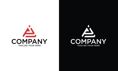 Wall Mural - PI letter vector logo abstract triangle