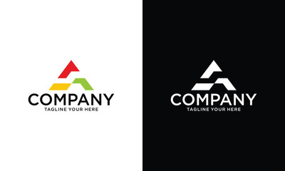 Wall Mural - simple letter a logo template vector on a black and white background.