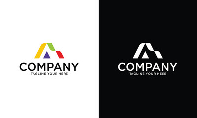 Wall Mural - simple letter a logo template vector on a black and white background.