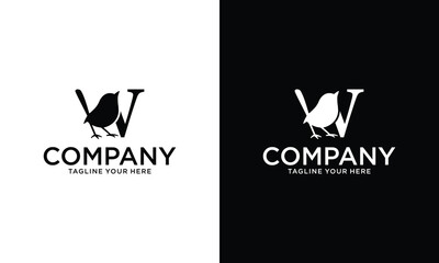 Wall Mural - Modern Letter W bird logo icon concept vector logo