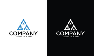 Wall Mural - letter ga triangle logo design vector illustration template