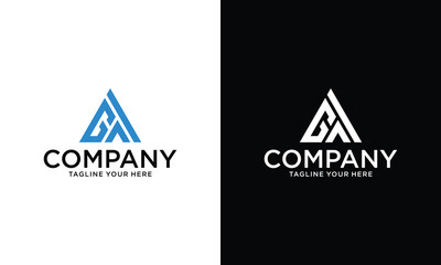 Wall Mural - letter ga triangle logo design vector illustration template