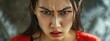Asian Female Angry Attractive Background With Copy Space Generative AI