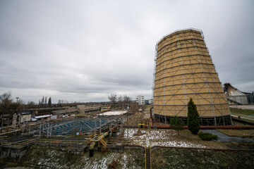 Old Abandoned Historic Industrial Power Plant in Silesia, Poland, Europe