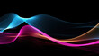 © karina_lo - Glowing colored curve lines background, cyberspace with energy motion. Abstract pattern of multicolored waves of light in black digital space. Concept of tech, neon, spectrum, data