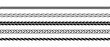 © vika_k - Repeating ropes set. Seamless hemp cord lines collection. Black outline chain, braid, plait stripes bundle. Horizontal decorative plait pattern. Vector twine design elements for banner, poster, frame