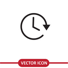 Poster - Time vector icon flat simple illustration on white background..eps