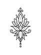 outline lotus flower pattern for Henna and tattoo design