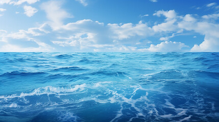 Wall Mural - blue ocean water background with blue sky