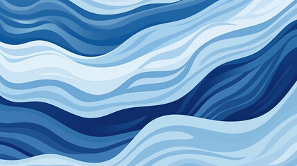 Wall Mural - blue water wave line deep sea pattern background banner simple design