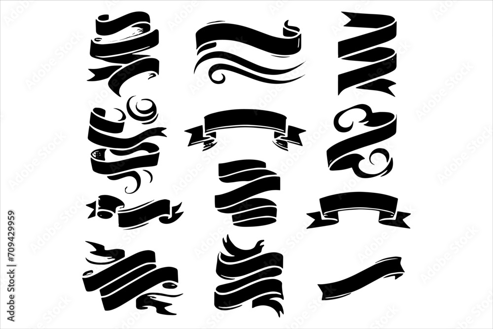 Free Ribon clipart Vector Bundle Set, Free Ribon Vector For T-shirt Design, ribon vector set, ribbon vector, ribbon clip art