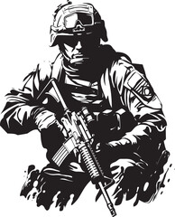 Shadow Ops Insignia Vector Black Combat Soldier Battlefront Bravo Black Logo for Combat Soldiers