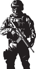 Wall Mural - Dynamic Defense Sleek Vector Logo for SWAT Police Operations in Black Silent Protectors Black Emblem Depicting SWAT Police Design in Vector