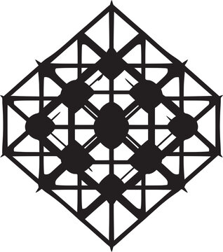 Dimensional Harmony Sleek Vector Logo with Elegant Black Abstract Geometric Patterns Dynamic Symmetry Monochromatic Logo Featuring Abstract Geometric Shapes in Vector
