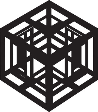 Abstract Elegance Black Icon with Vector Logo and Abstract Geometric Forms Infinite Angles Elegant Vector Logo Design Depicting Black Abstract Geometric Shapes