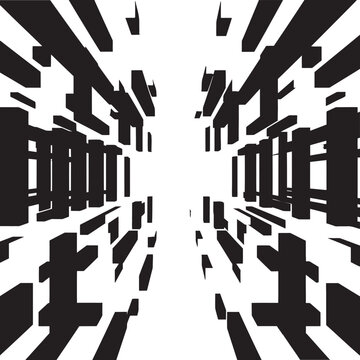 Shape Fusion Vector Logo Design with Elegant Black Abstract Geometric Forms Quantum Contours Monochrome Vector Logo with Abstract Geometric Shape
