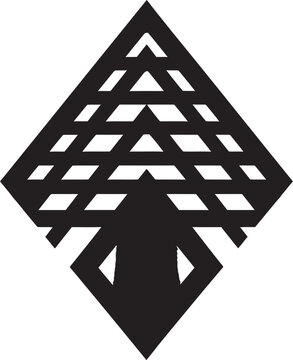 Quantum Contours Black Icon Featuring Abstract Geometric Shape in Vector Geometric Zenith Sleek Vector Logo with Abstract Black Dynamic Shapes