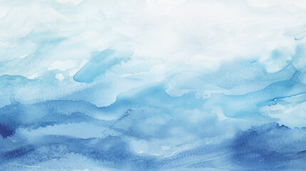 Wall Mural - blue and white winter watercolor ombre leaks and splashes text