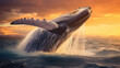 humpback whale underwater in Caribbean