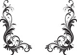 Fototapeta Koty - Doodle Delight Stylish Black Logo Design Highlighting Decorative Elements Ornamental Opulence Sleek Icon with Black Doodle Decorative Patterns
