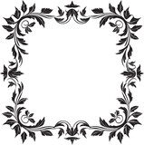 Fototapeta Koty - Intricate Inks Chic Vector Icon with Black Doodle Decorative Frame Fanciful Flourishes Sleek Emblem Highlighting Decorative Frame Doodles
