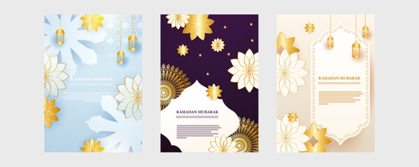 Poster - Colorful colourful vector islamic ramadan kareem celebration greeting cards. Vector illustrations for greeting card, invitation card, website banner, social media banner, marketing material.