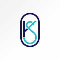 Poster - Logo design graphic concept creative premium vector stock unique initial letter KS or SK font cylinder connected. Related monogram typography branding