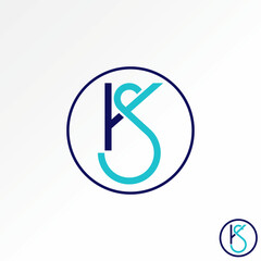 Poster - Logo design graphic concept creative premium vector stock unique initial letter KS or SK font circle connected Related to monogram typography branding