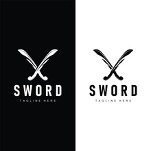 Sword Weapon Inspiration Silhouette Design Illustration Simple Minimalist Sword Logo Template